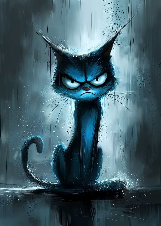 Angry Blue Cat