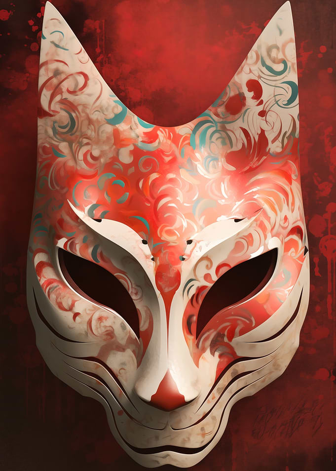 Japanese Kitsune Fox Mask