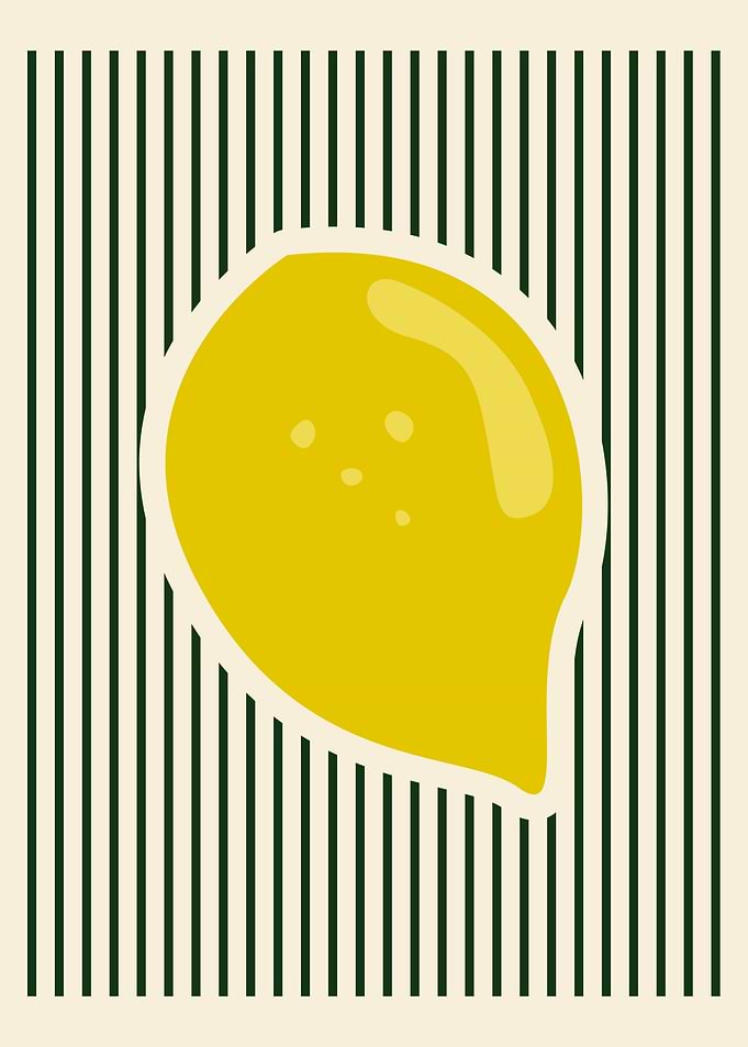 Yellow lemonade with lines