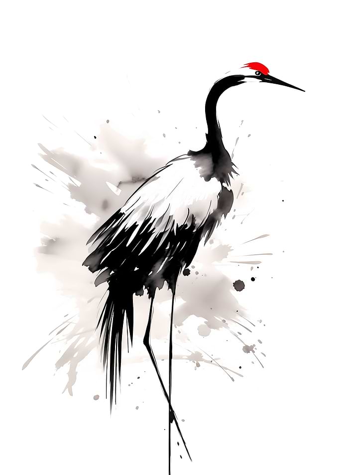 Japanese Crane Sumie