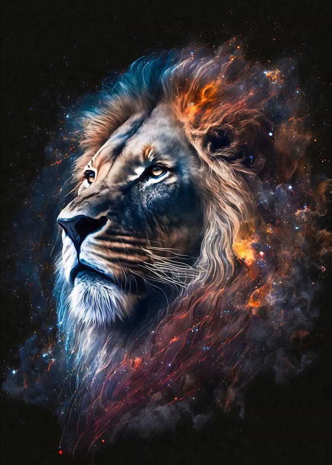 Galaxy Cosmic Lion Face