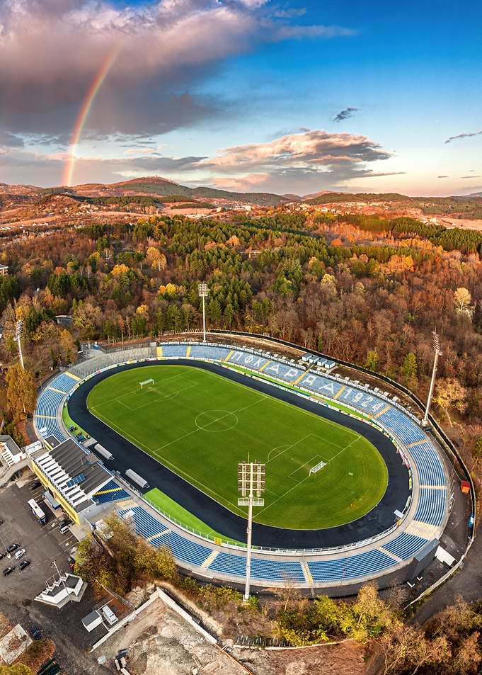 Rainbow over the stadium