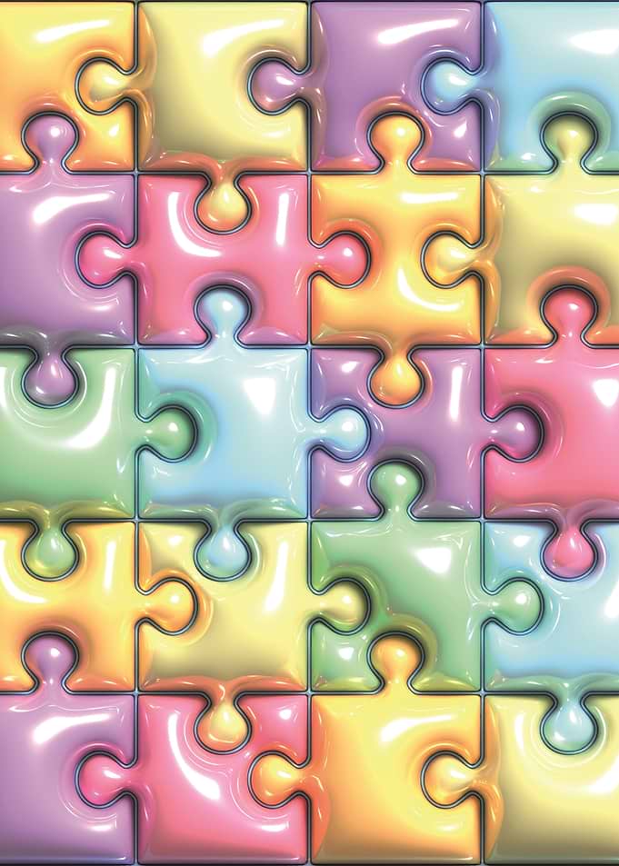 Puzzle pieces 3d puffy