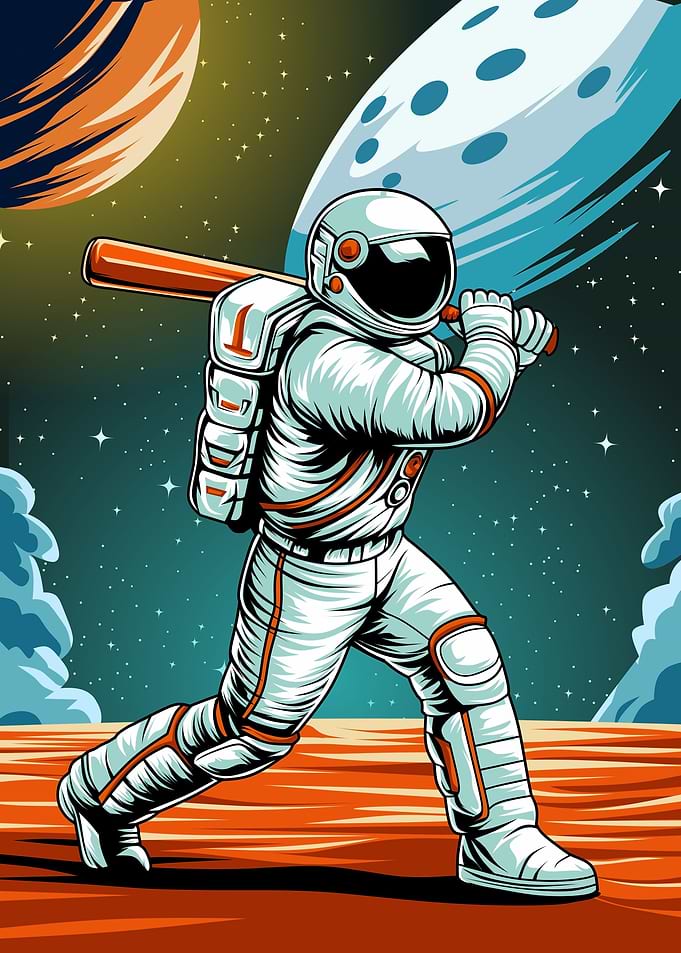 Astro Playing Baseball
