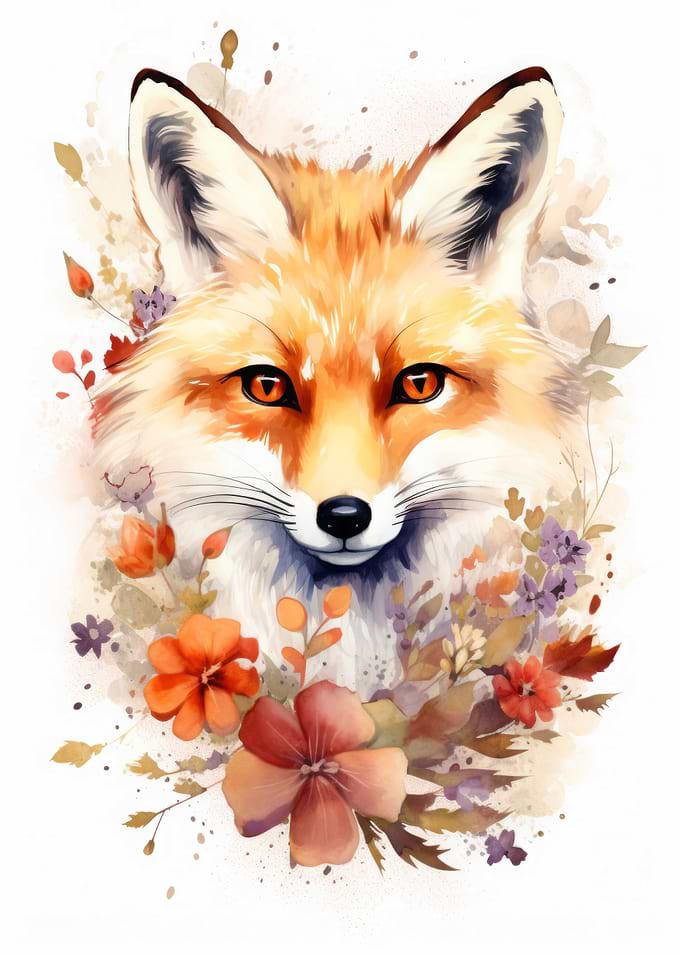 Red Fox Watercolor