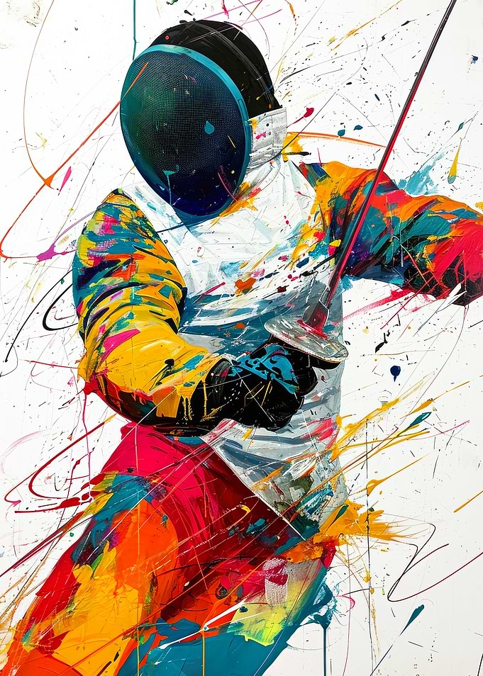 Fencing sport art