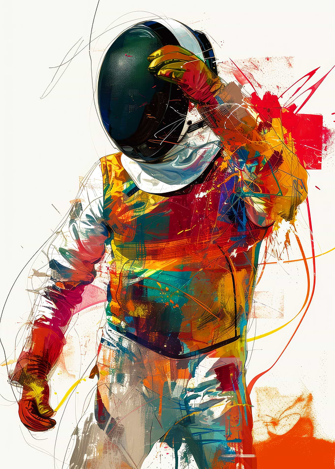 Fencing sport art