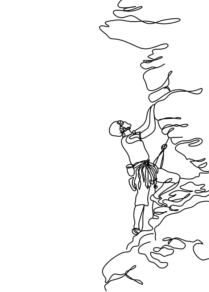 Climbing line art