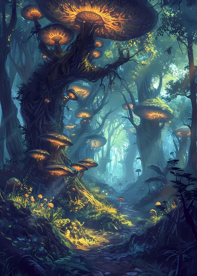 Morning in Mushroom Forest