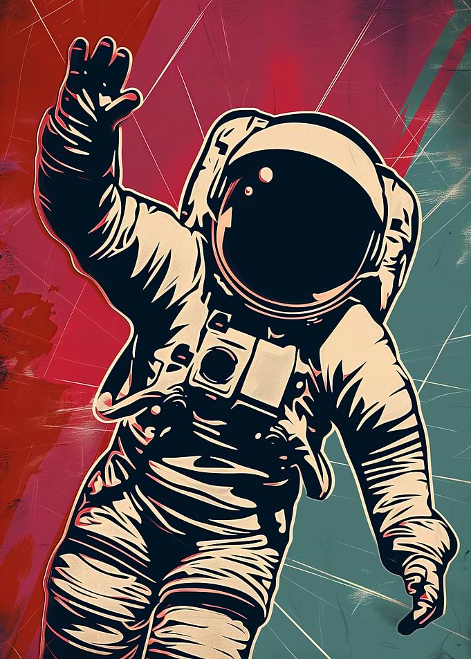 Retro Astronaut Poster
