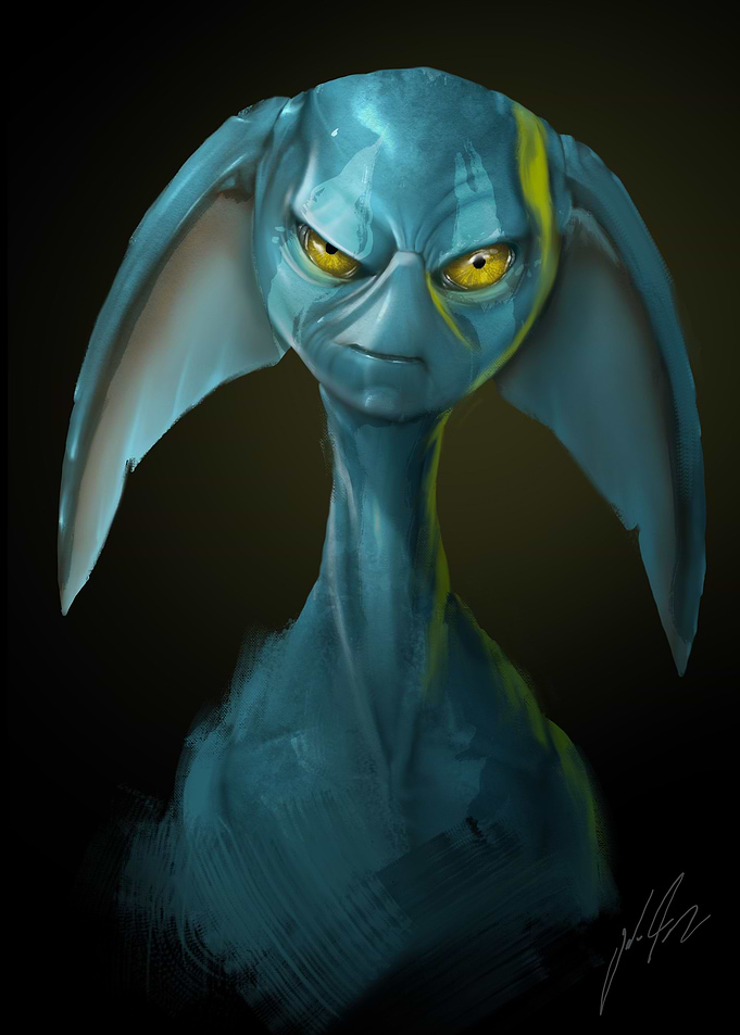 Vibrant Blue Alien