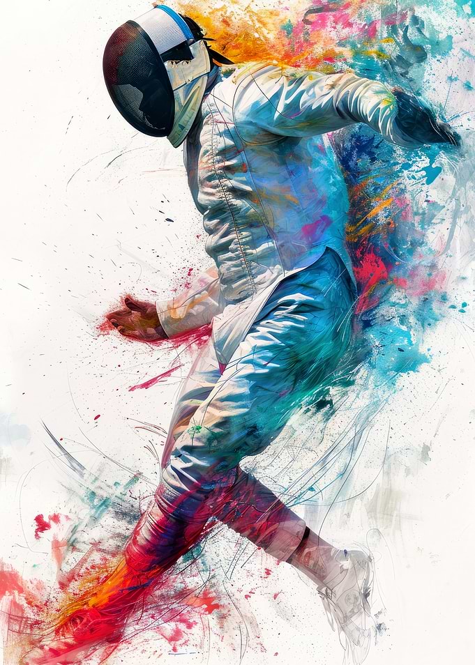 Fencing sport art