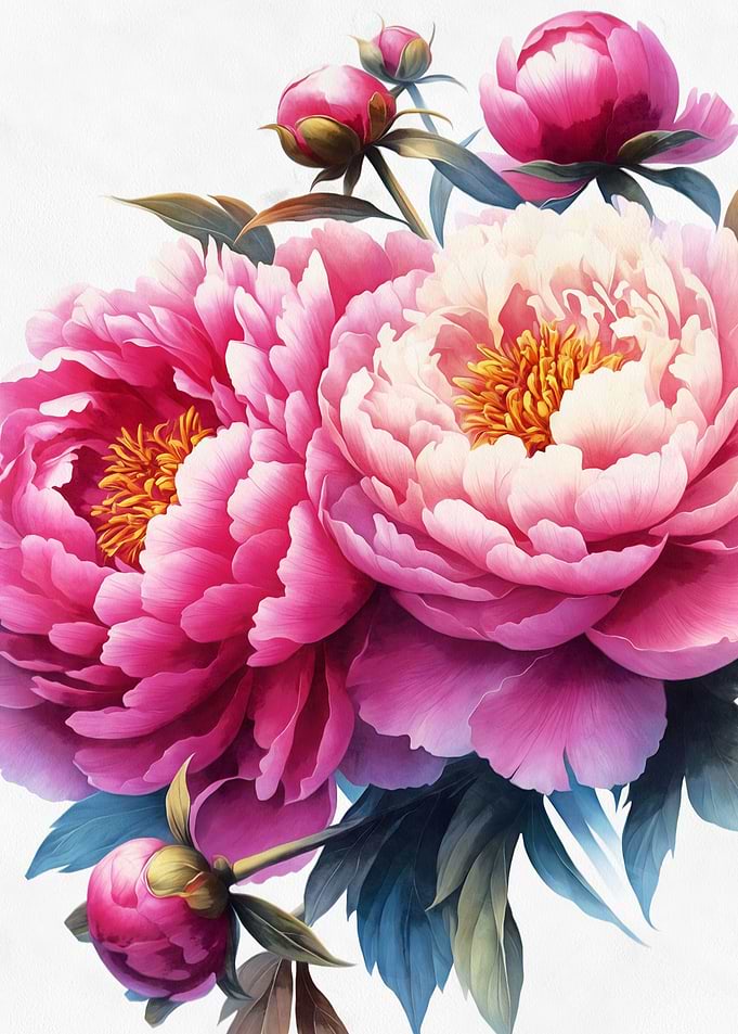 Pink peony flowers