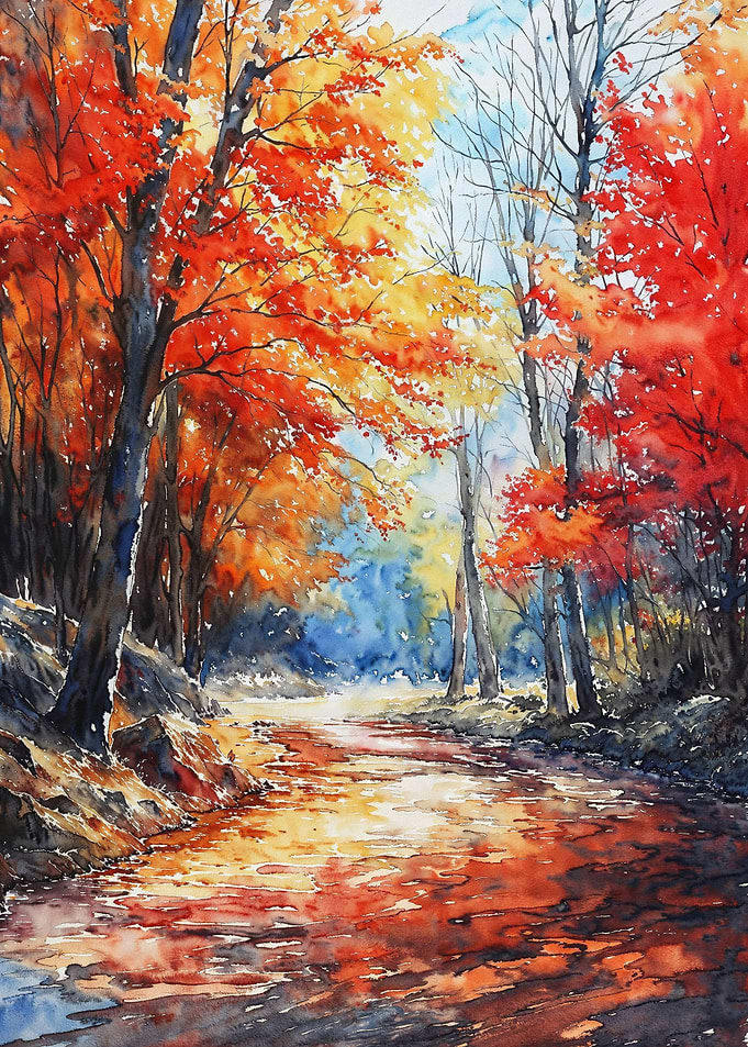 Crimson Autumn Creek