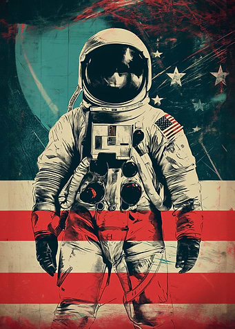 Retro Astronaut Poster