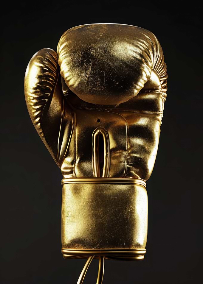 Boxing Glove 3D Dark Gold