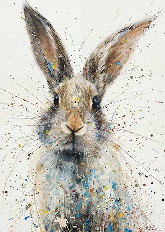 Splattered Bunny Charm