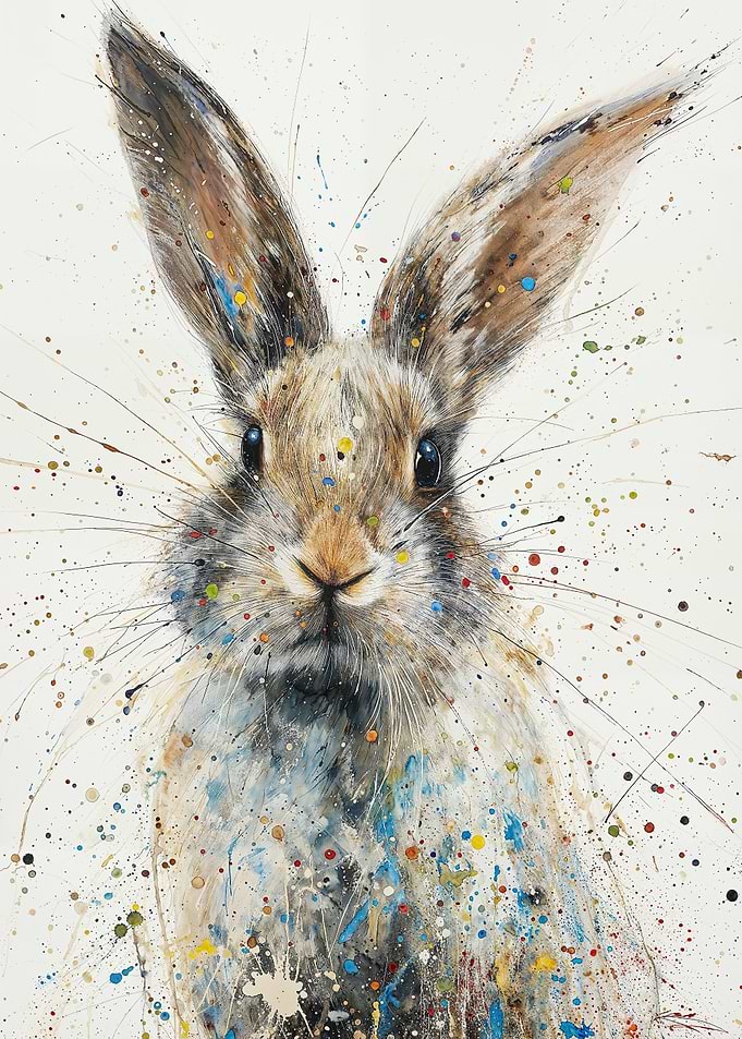 Splattered Bunny Charm