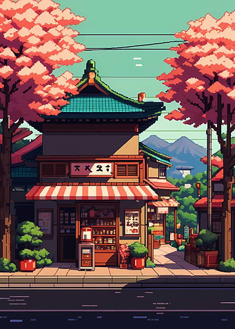 japan Mise pixel art