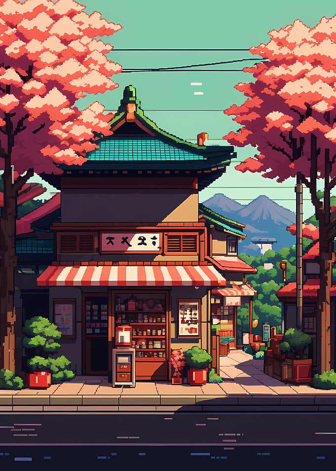 japan Mise pixel art