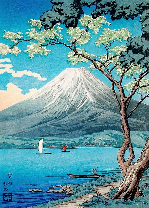 Mount Fuji Serenity — Japanese art metal poster