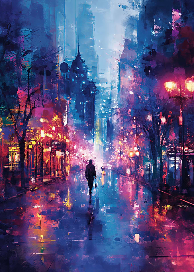 Night walk in the city