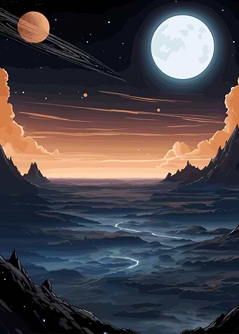 Moonlit Celestial Horizon