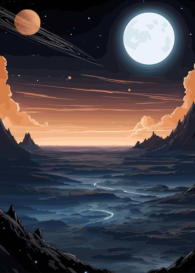 Moonlit Celestial Horizon