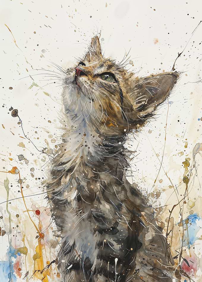 Upward Kitten Gaze