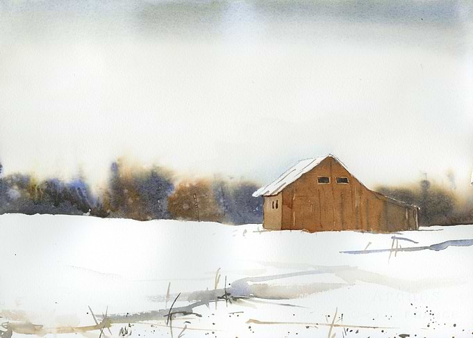 Colorful barn landscape