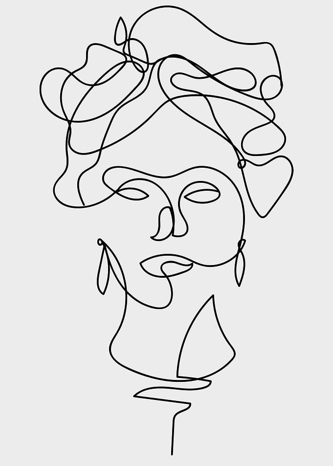 One Line Art Woman