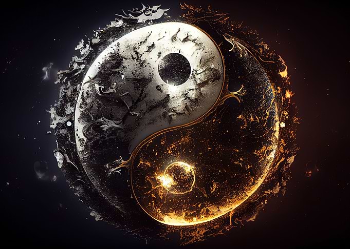 gold and black yin yang