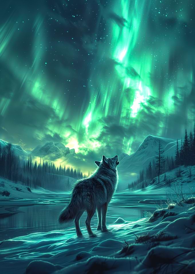 black wolf howling