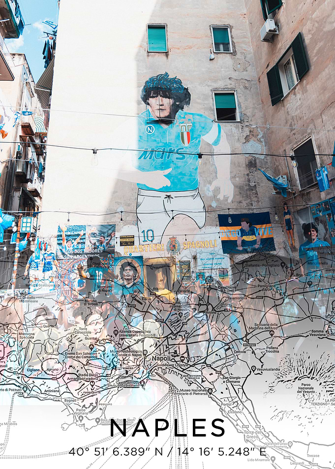 Naples City Map White