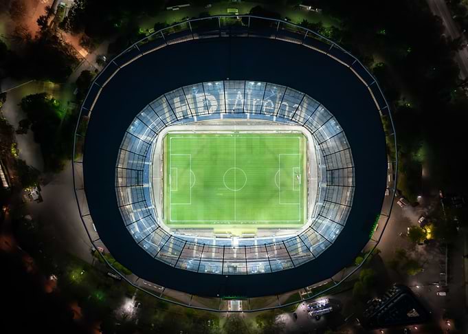 Hannover stadium at night