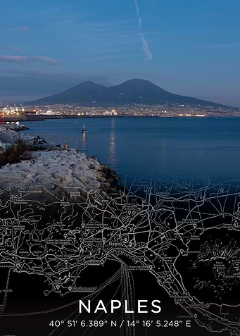 Naples City Map Dark