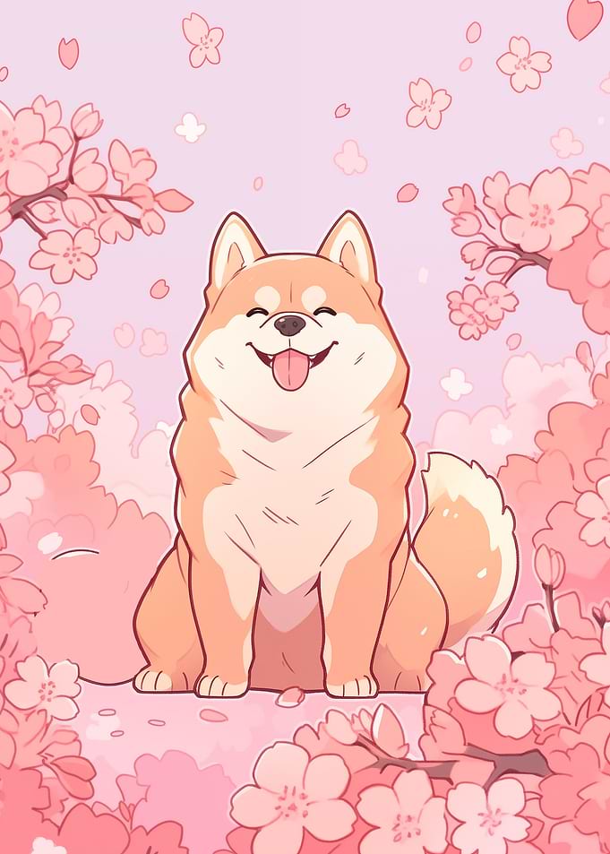 Dog Japan Shiba Blossom