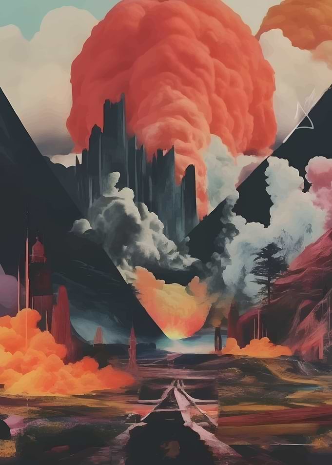 mountain cloud retro