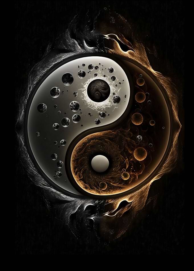 gold and black yin yang
