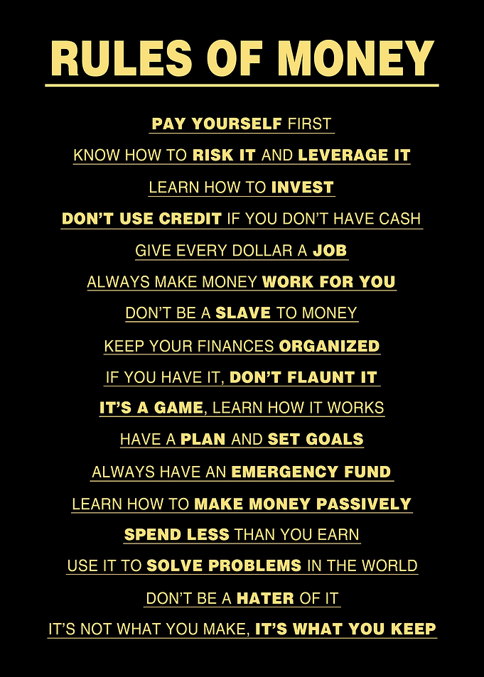 Rules Of Money Poster
