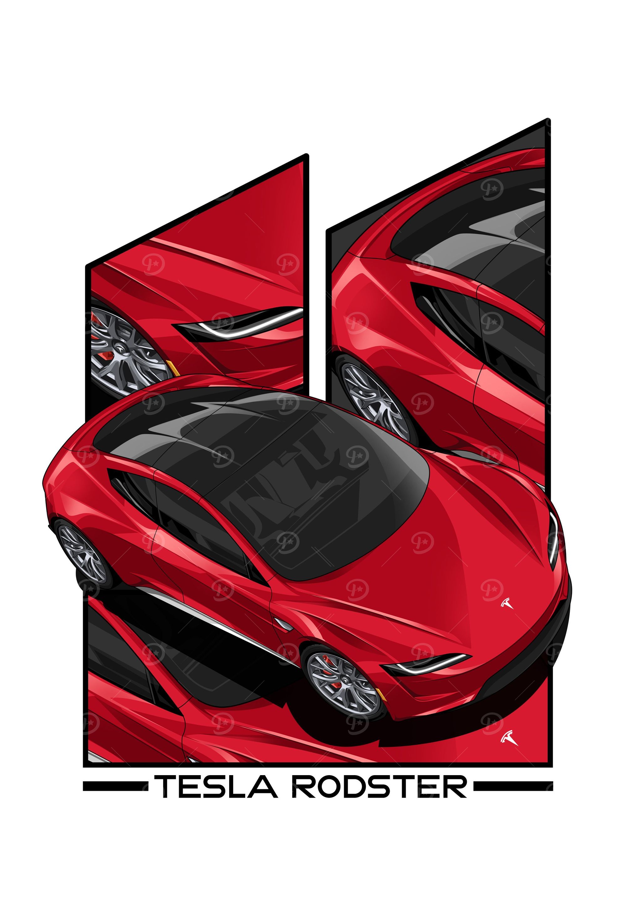 tesla roadster poster