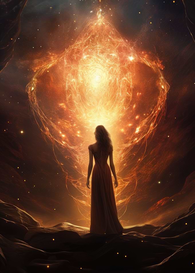 The goddess before me