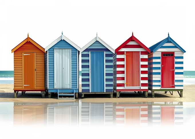 Row Of Beach Huts
