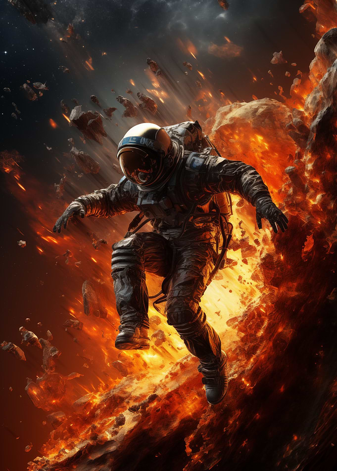 Jumping Astronaut Asteroid