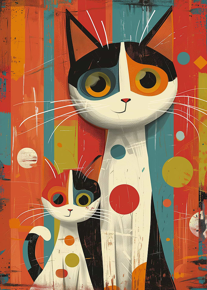 Vibrant Cat Dots