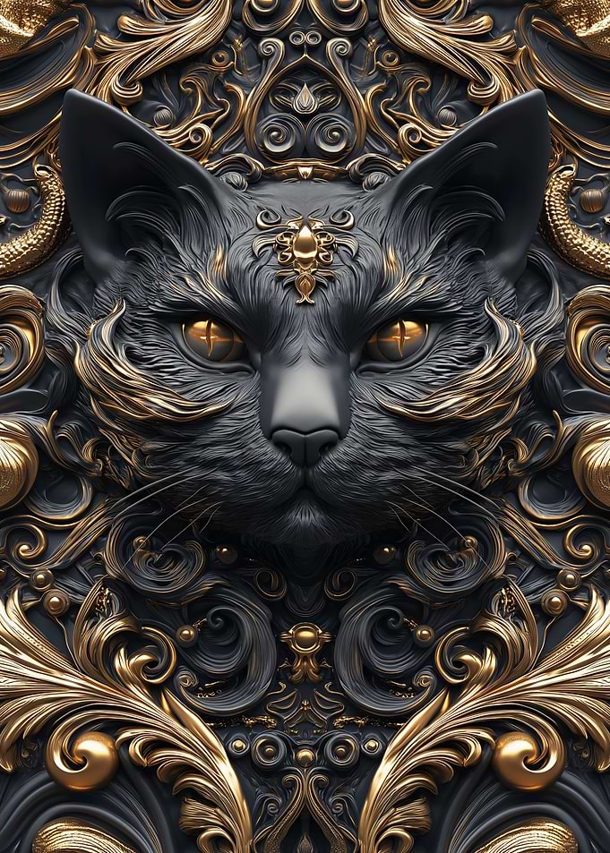 Golden Cat Art Deco