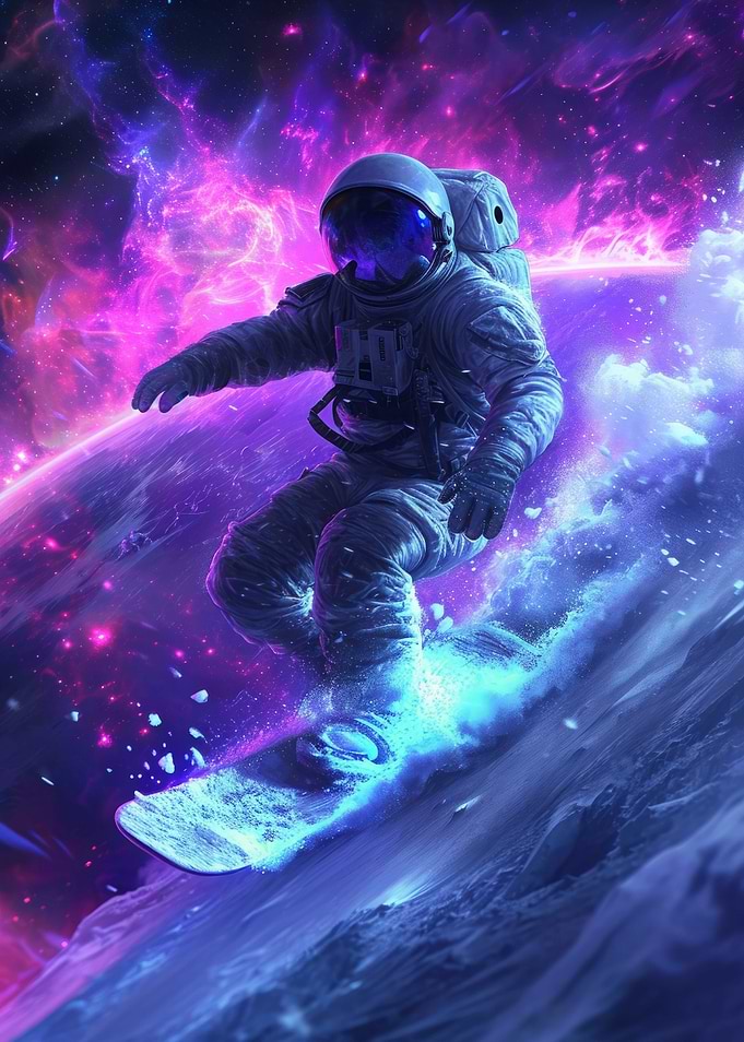 Astronaut Surf in Space