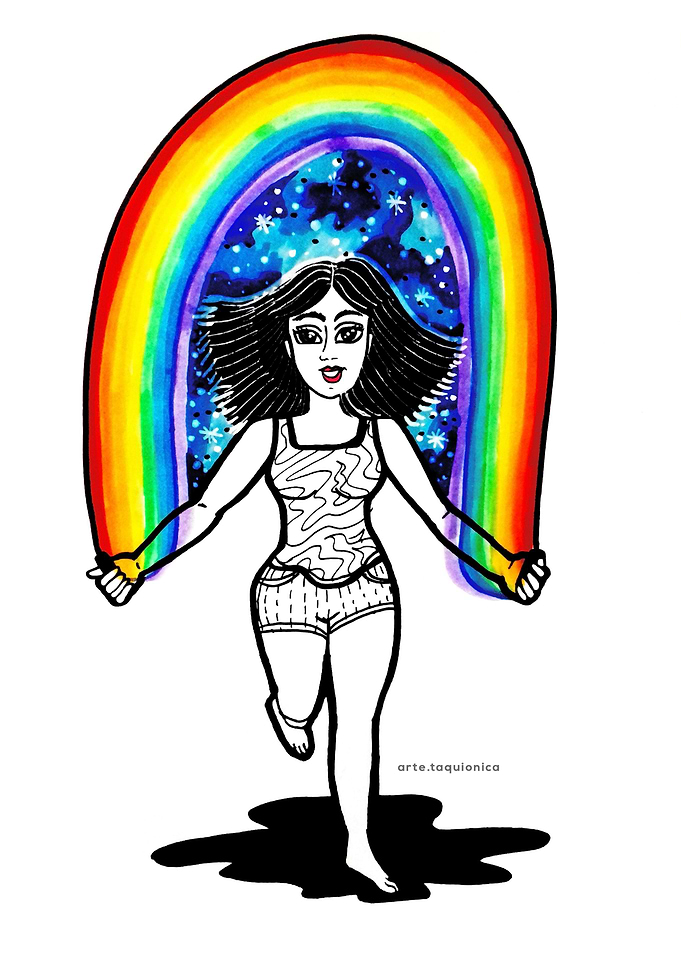 Happy rainbow girl