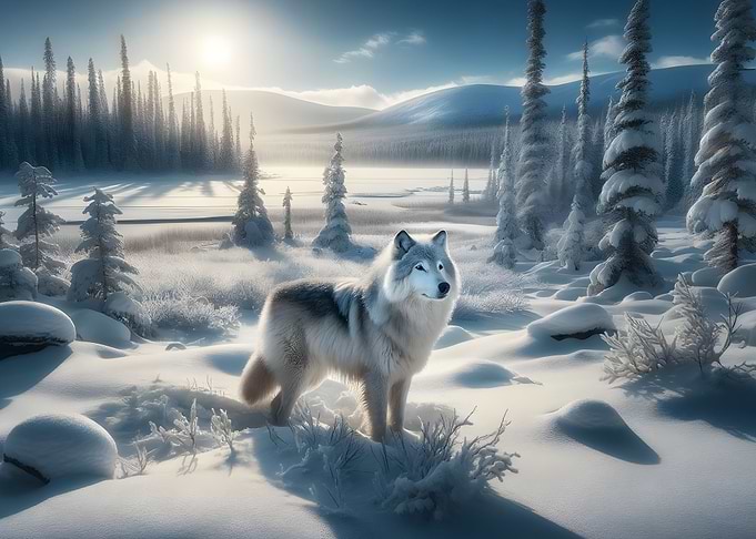 Wolf Winter Landscape