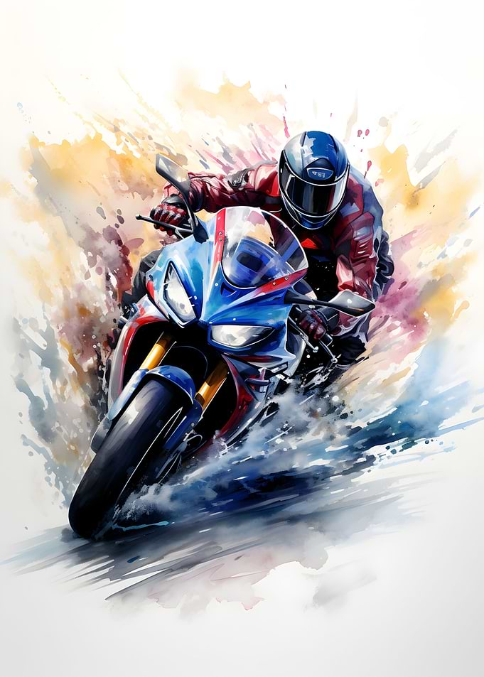 Motorcycle Rider In Action